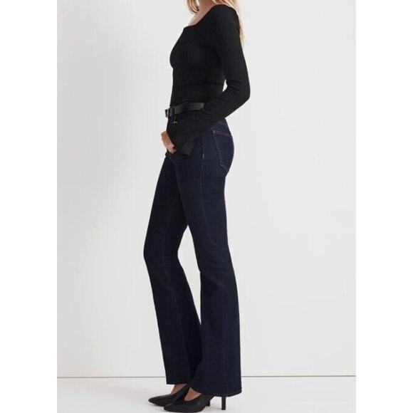Madewell 26 Skinny Flare Jeans Dark Rinse Wash Stretch High Rise NEW NM251 - Picture 1 of 10